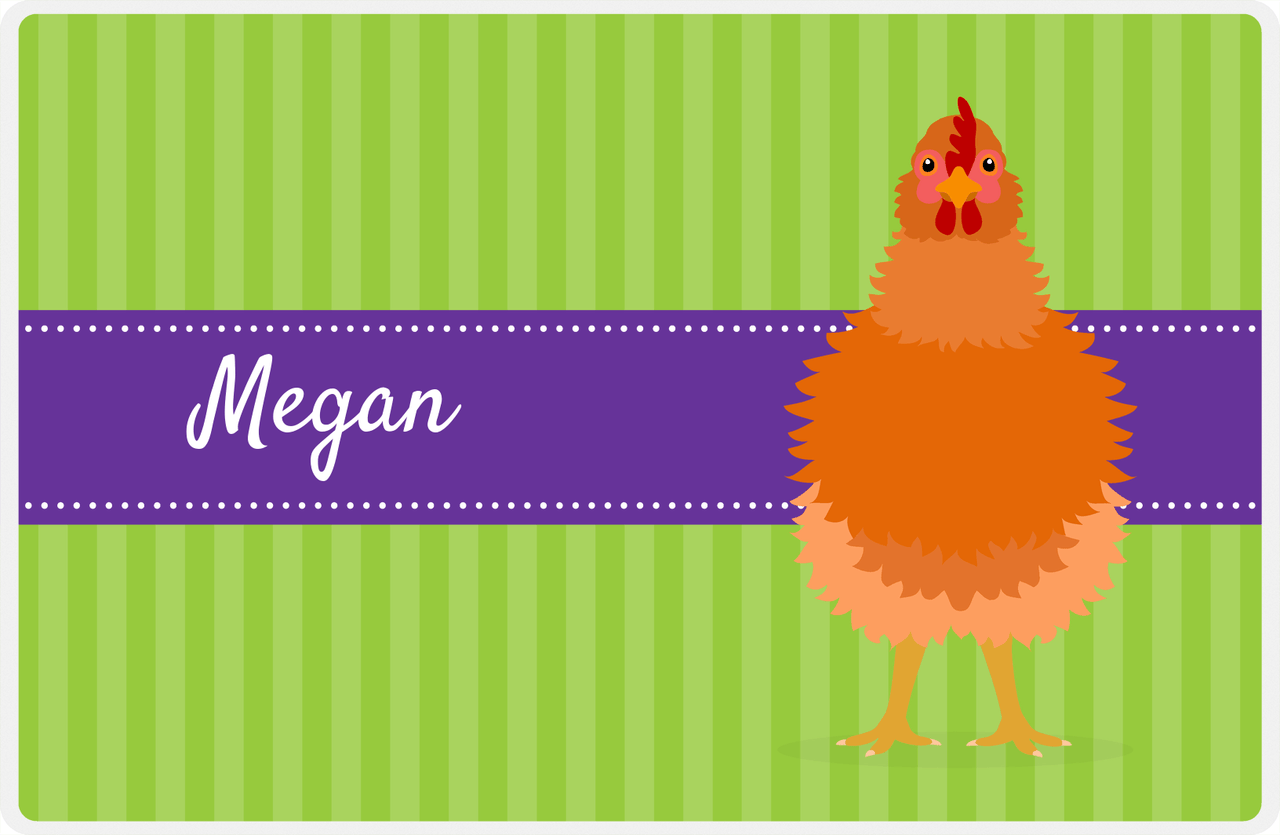 Personalized Chickens Placemat XI - Chicken Stripes - Frizzle -  View