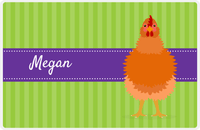 Thumbnail for Personalized Chickens Placemat XI - Chicken Stripes - Frizzle -  View