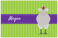 Thumbnail for Personalized Chickens Placemat XI - Chicken Stripes - Araucana -  View