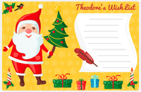 Thumbnail for Personalized Christmas Placemat IV - Wish List - Yellow Background -  View