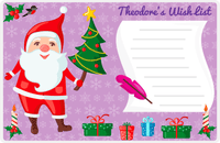 Thumbnail for Personalized Christmas Placemat IV - Wish List - Purple Background -  View