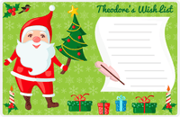 Thumbnail for Personalized Christmas Placemat IV - Wish List - Green Background -  View