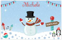 Thumbnail for Personalized Christmas Placemat V - North Pole - Blue Background -  View