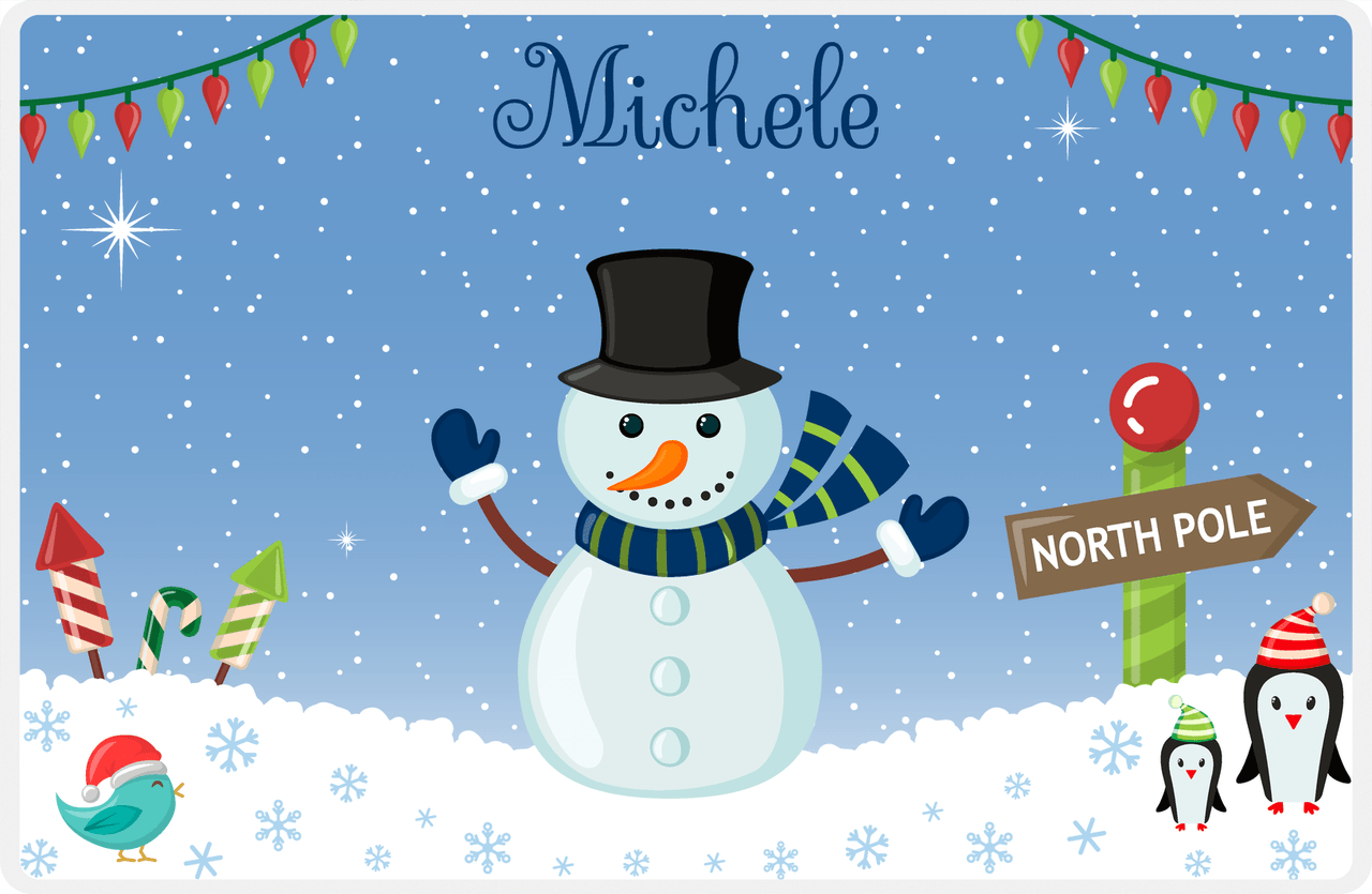 Personalized Christmas Placemat V - North Pole - Glacier Background -  View