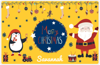 Thumbnail for Personalized Christmas Placemat VIII - Decorative Garland - Yellow Background -  View