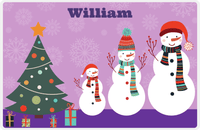 Thumbnail for Personalized Christmas Placemat IX - Snow Family - Purple Background -  View