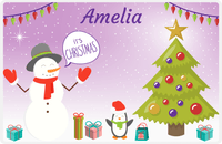 Thumbnail for Personalized Christmas Placemat XI - It's Christmas - Purple Background -  View