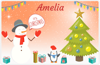 Thumbnail for Personalized Christmas Placemat XI - It's Christmas - Orange Background -  View