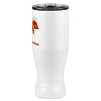 Thumbnail for Personalized Christmas Poinsettia Tumbler, Pilsner Tumbler with Lid, White 20 oz Polar Camel, Stainless Steel, Vacuum Insulated - Front Print - Right View