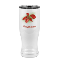 Thumbnail for Personalized Christmas Poinsettia Tumbler, Pilsner Tumbler with Lid, White 14 oz Polar Camel, Stainless Steel, Vacuum Insulated - Front Print - Front View