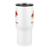 Thumbnail for Personalized Christmas Poinsettia Travel Coffee Mug Tumbler with Handle (20 oz) - 2-sided print - Front View