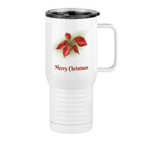 Thumbnail for Personalized Christmas Poinsettia Travel Coffee Mug Tumbler with Handle (20 oz) - 2-sided print - Right View