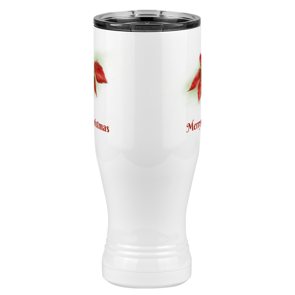 Personalized Christmas Poinsettia Pilsner Tumbler (20 oz) - 2-sided print - Front View