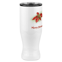 Thumbnail for Personalized Christmas Poinsettia Pilsner Tumbler (20 oz) - 2-sided print - Front Right View