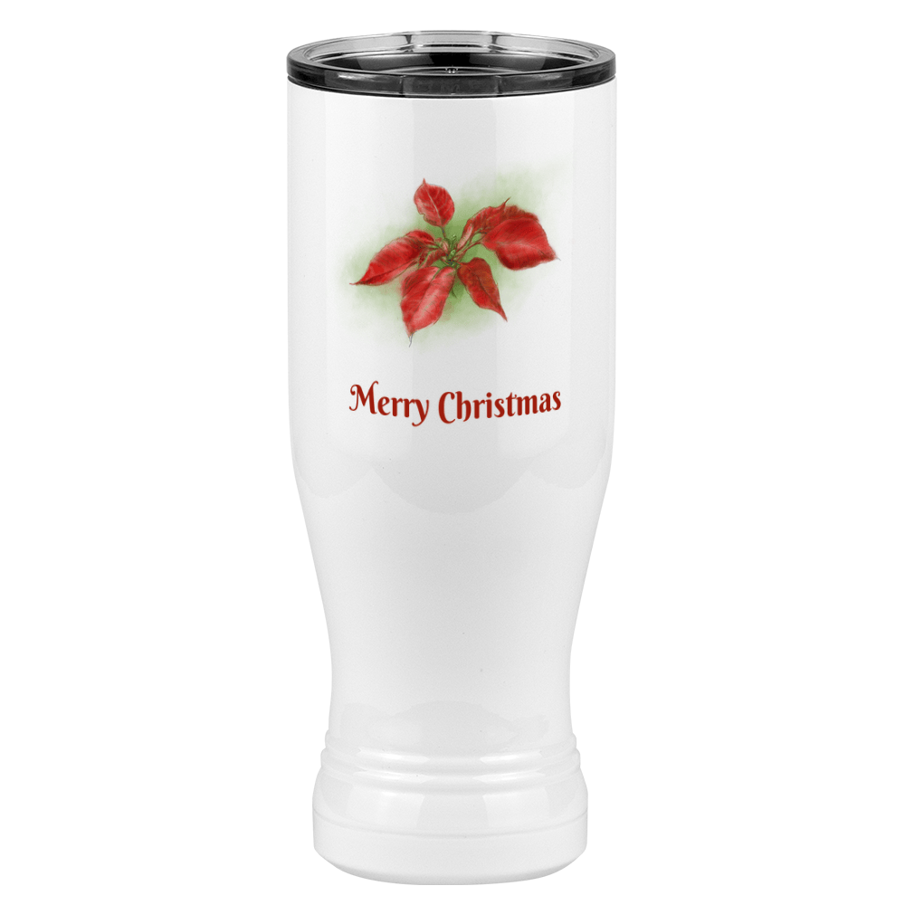 Personalized Christmas Poinsettia Pilsner Tumbler (20 oz) - 2-sided print - Right View