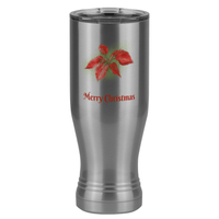 Thumbnail for Personalized Christmas Poinsettia Pilsner Tumbler (20 oz) - 2-sided print - Left View