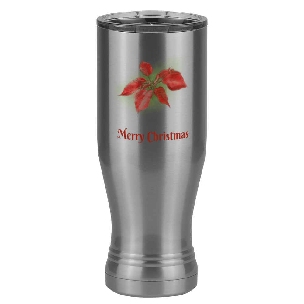 Personalized Christmas Poinsettia Pilsner Tumbler (20 oz) - 2-sided print - Right View
