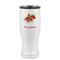 Thumbnail for Personalized Christmas Poinsettia Pilsner Tumbler (14 oz) - 2-sided print - Left View
