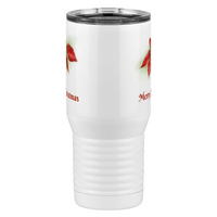 Thumbnail for Personalized Christmas Poinsettia Tall Travel Tumbler (20 oz) - 2-sided print - Front View