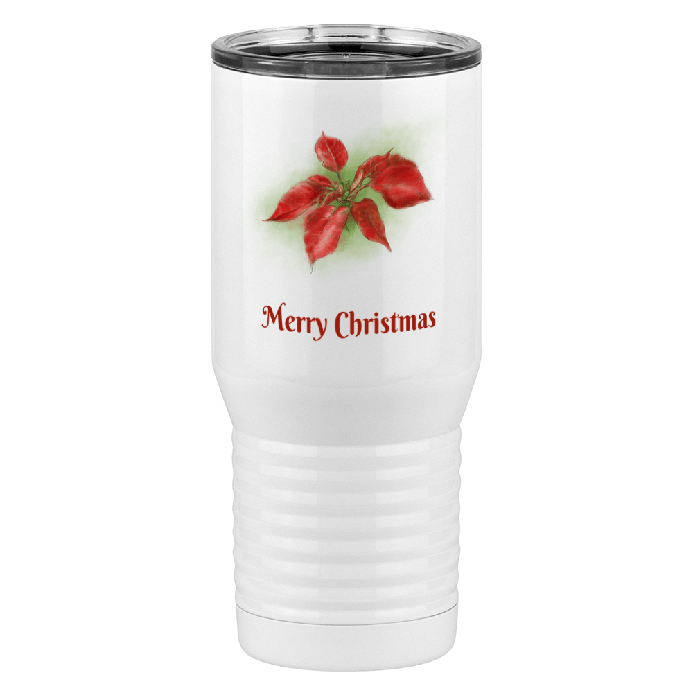 Personalized Christmas Poinsettia Tall Travel Tumbler (20 oz) - 2-sided print - Right View