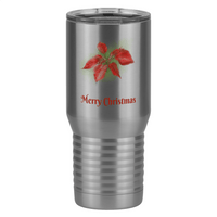 Thumbnail for Personalized Christmas Poinsettia Tall Travel Tumbler (20 oz) - 2-sided print - Left View