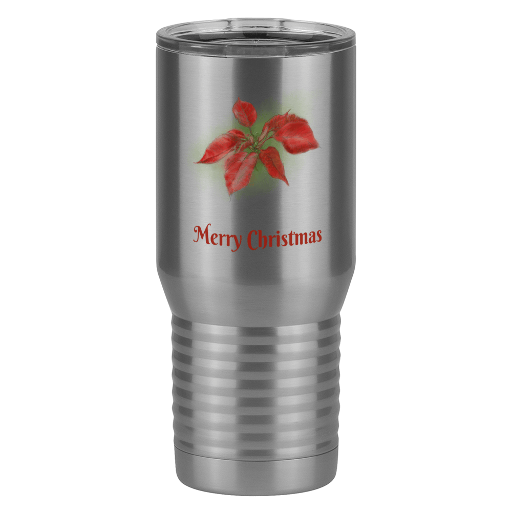 Personalized Christmas Poinsettia Tall Travel Tumbler (20 oz) - 2-sided print - Right View