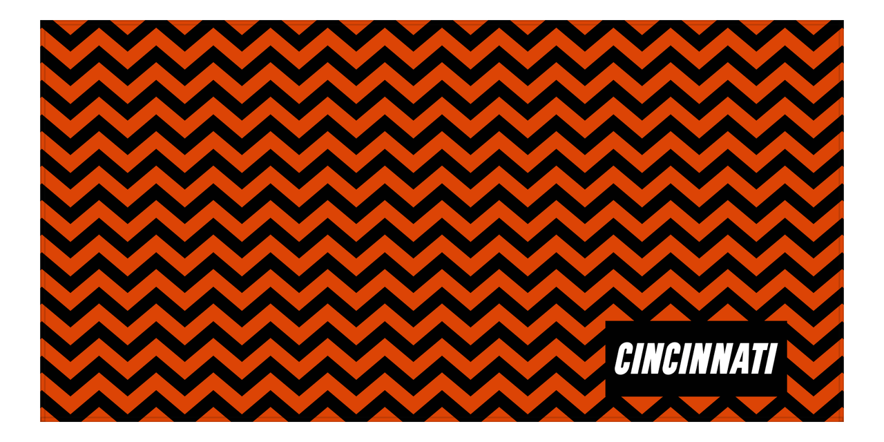 Personalized Cincinnati Chevron Beach Towel - Front View