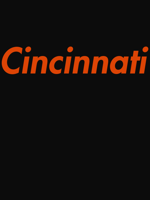 Personalized Cincinnati T-Shirt - Black - Decorate View
