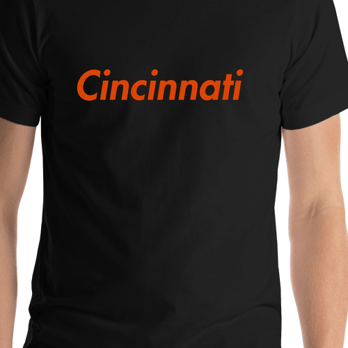 Personalized Cincinnati T-Shirt - Black - Shirt Close-Up View
