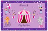 Thumbnail for Personalized Circus Animals Placemat I - Big Top - Purple Background -  View