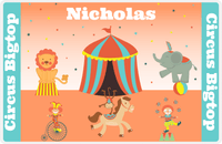 Thumbnail for Personalized Circus Animals Placemat II - Circus Bigtop - Orange Background -  View