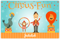 Thumbnail for Personalized Circus Animals Placemat IV - Circus Fun - Teal Background -  View