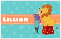 Thumbnail for Personalized Circus Animals Placemat VII - Teal Background - Lion -  View