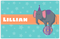 Thumbnail for Personalized Circus Animals Placemat VII - Teal Background - Elephant -  View