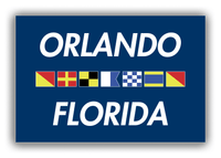 Thumbnail for Personalized City & State Nautical Flags Canvas Wrap & Photo Print - Blue Background - White Border Flags - Orlando, Florida - Front View