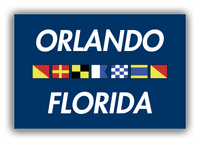 Thumbnail for Personalized City & State Nautical Flags Canvas Wrap & Photo Print - Blue Background - Black Border Flags - Orlando, Florida - Front View