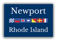 Thumbnail for Personalized City & State Nautical Flags Canvas Wrap & Photo Print - Blue Background - White Border Flags - Newport, Rhode Island - Front View