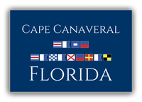 Thumbnail for Personalized City & State Nautical Flags Canvas Wrap & Photo Print - Blue Background - White Border Flags - Cape Canaveral, Florida - Front View