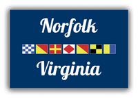 Thumbnail for Personalized City & State Nautical Flags Canvas Wrap & Photo Print - Blue Background - White Border Flags - Norfolk, Virginia - Front View