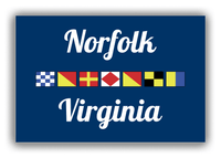 Thumbnail for Personalized City & State Nautical Flags Canvas Wrap & Photo Print - Blue Background - Black Border Flags - Norfolk, Virginia - Front View