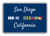 Thumbnail for Personalized City & State Nautical Flags Canvas Wrap & Photo Print - Blue Background - White Border Flags - San Diego, California - Front View