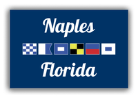 Thumbnail for Personalized City & State Nautical Flags Canvas Wrap & Photo Print - Blue Background - White Border Flags - Naples, Florida - Front View