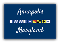 Thumbnail for Personalized City & State Nautical Flags Canvas Wrap & Photo Print - Blue Background - Black Border Flags - Annapolis, Maryland - Front View