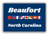 Thumbnail for Personalized City & State Nautical Flags Canvas Wrap & Photo Print - Blue Background - White Border Flags - Beaufort, North Carolina - Front View