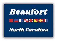 Thumbnail for Personalized City & State Nautical Flags Canvas Wrap & Photo Print - Blue Background - Black Border Flags - Beaufort, North Carolina - Front View