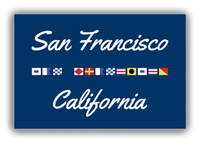 Thumbnail for Personalized City & State Nautical Flags Canvas Wrap & Photo Print - Blue Background - Black Border Flags - San Francisco, California - Front View