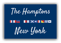 Thumbnail for Personalized City & State Nautical Flags Canvas Wrap & Photo Print - Blue Background - White Border Flags - The Hamptons, New York - Front View