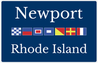 Thumbnail for Personalized City & State Nautical Flags Placemat - Blue Background - White Border Flags - Newport, Rhode Island -  View
