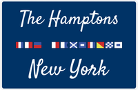 Thumbnail for Personalized City & State Nautical Flags Placemat - Blue Background - Black Border Flags - The Hamptons, New York -  View