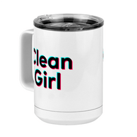 Thumbnail for Clean Girl Coffee Mug Tumbler with Handle (15 oz) - TikTok Trends - Front Left View